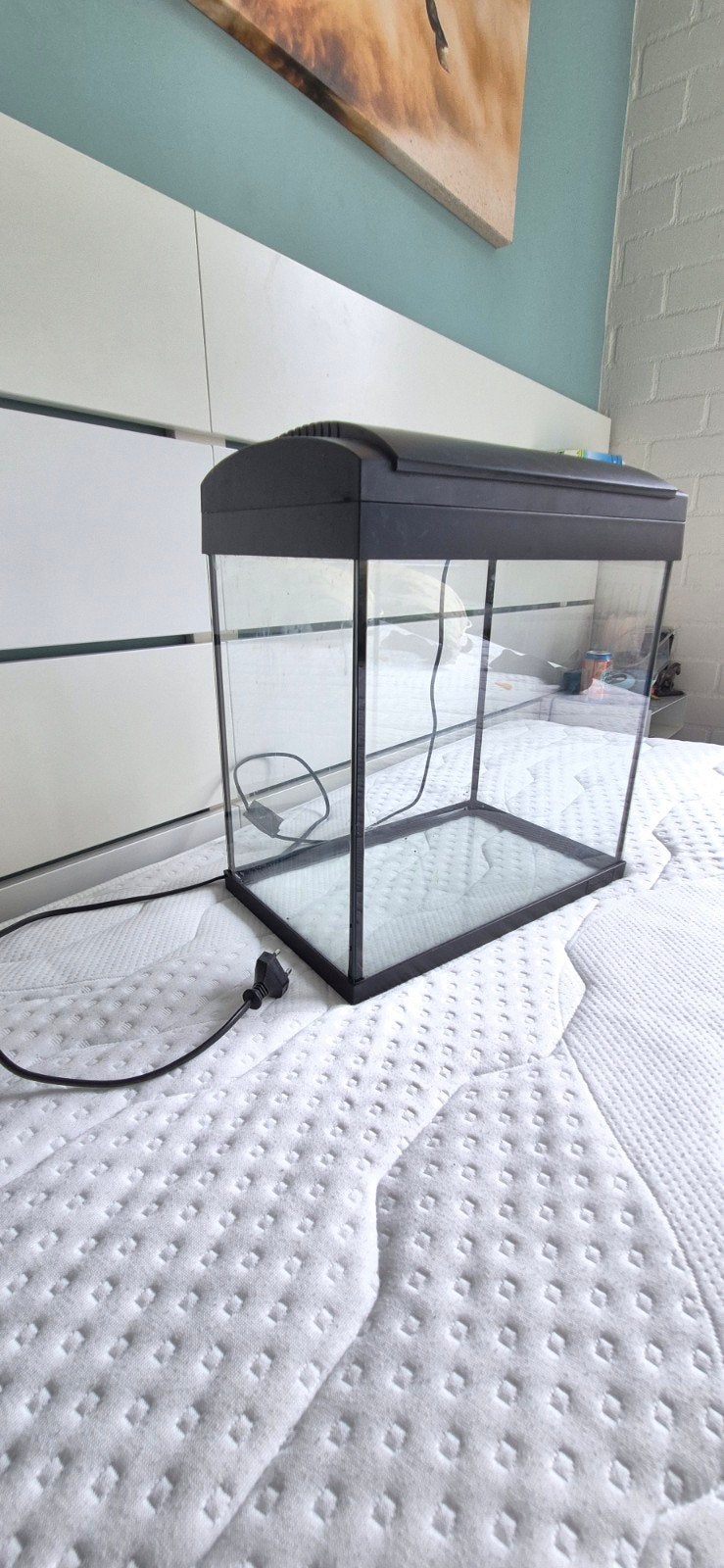 aqarium met verlichting, Ophalen, Gebruikt, Leeg aquarium