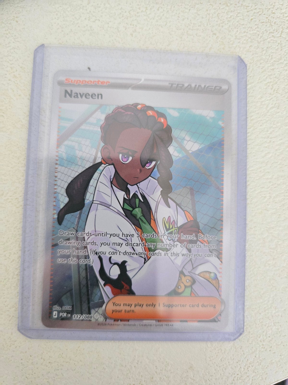 Pokemon Kaart Naveen Supporter Trainer 112/088, Ophalen of Verzenden, Zo goed als nieuw, Losse kaart