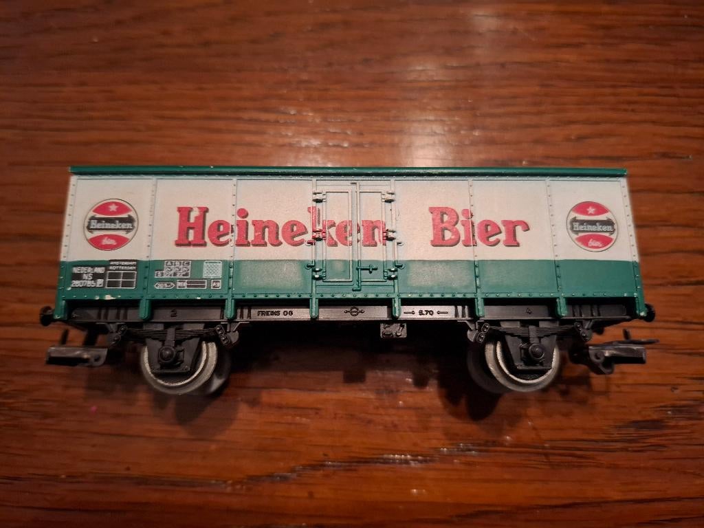 Fleischmann HO Heineken wagon, Gebruikt, Gelijkstroom, Fleischmann, Wagon