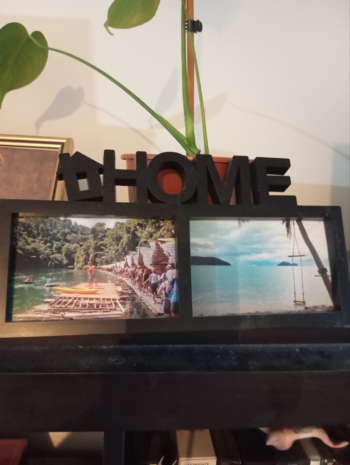 Fotolijst 'HOME' met twee vakken, Kunststof, Gebruikt, Ophalen of Verzenden, Fotolijst