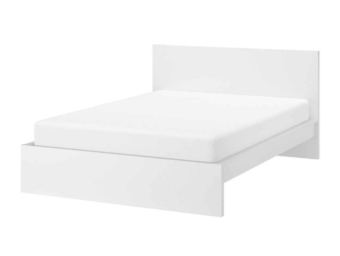 Ikea bed 140x160 incl. Lattenbodem, Ophalen, Zo goed als nieuw, Wit, Hout