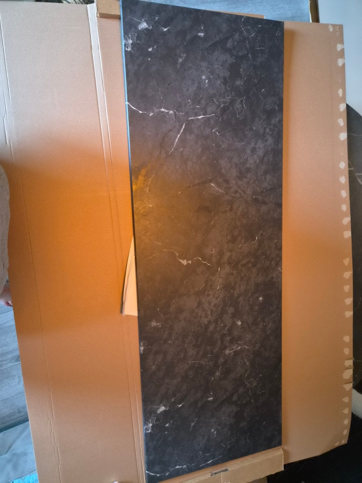 IKEA Besta Bovenblad 120x42 Marmerlook Zwart/Grijs, Huis en Inrichting, Kasten | Televisiemeubels, Ophalen, Ikea, marmerlook, 100 tot 150 cm