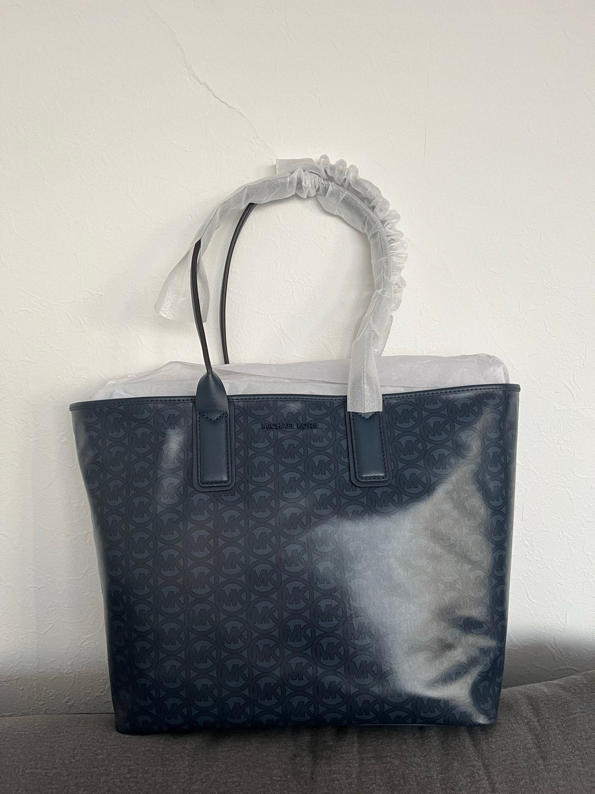 Michael Kors Jodie Tote Tas - Navy Monogram, Ophalen of Verzenden, Nieuw, Blauw, Shopper
