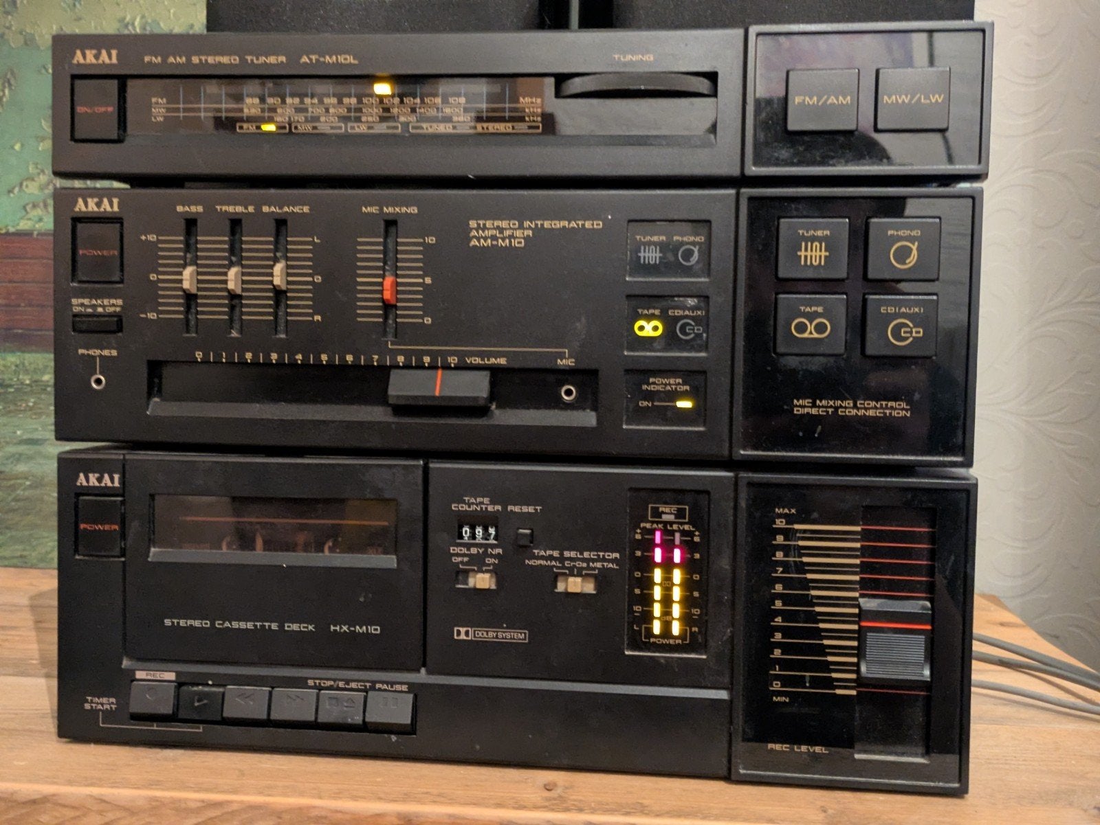 Akai Stereo Set - Tuner, Versterker, Cassettedeck, Gebruikt, Cassettedeck, Akai, Losse componenten