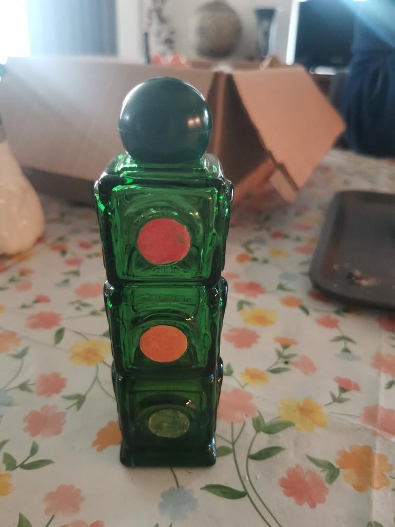 Vintage Avon Groene Verkeerslicht Fles (bijna leeg), Antiek en Kunst, Ophalen of Verzenden