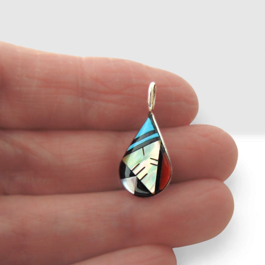 Supermooie ZUNI zilveren multi edelsteen turquoise hanger!, Overige voorstellingen, Ophalen of Verzenden, Zo goed als nieuw, X