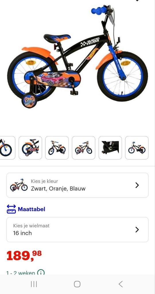 Stoere 16inch jongensfiets, Ophalen