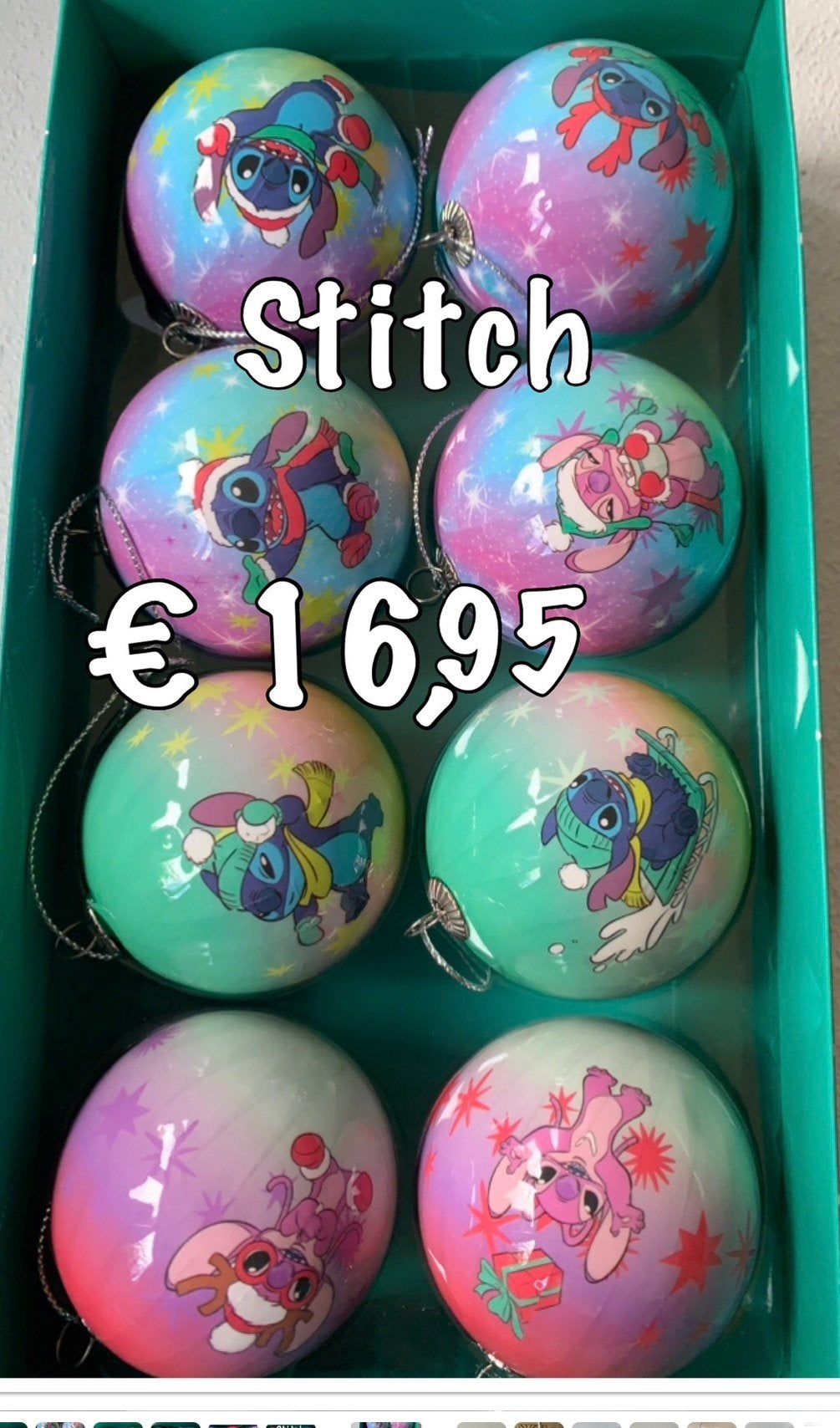 Stitch kerstballen, Ophalen of Verzenden, Overige figuren, Nieuw, Beeldje of Figuurtje