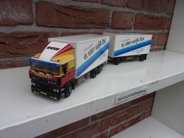 Tekno  Daf  3600  met  schamelaanhanger  van  E. van  Wijk., Hobby en Vrije tijd, Modelauto's | 1:50, Ophalen of Verzenden, Nieuw