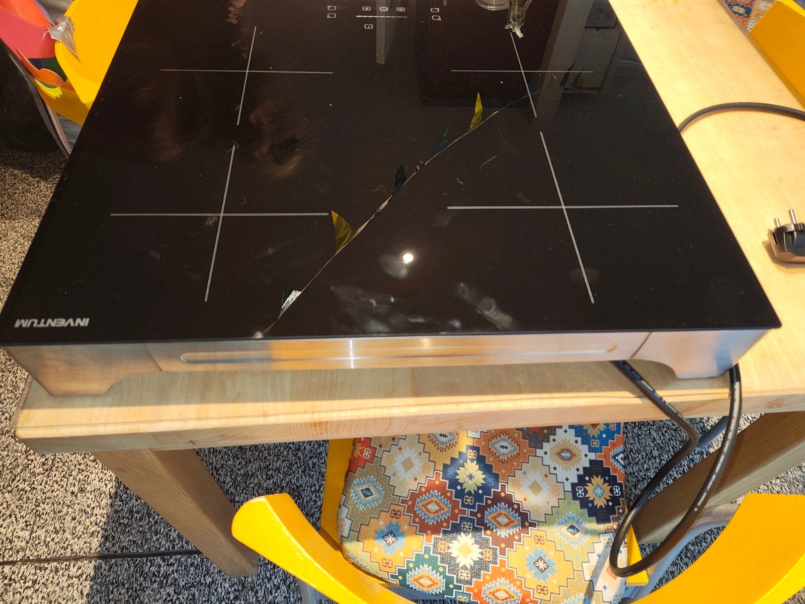 Inventum VKI6010ZIL, Ophalen, 4 kookzones, Zo goed als nieuw, Inductie