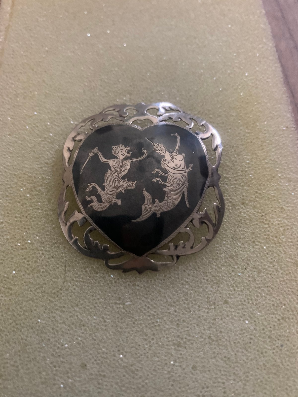 Zilveren Siam broche 925 sterling, Antiek en Kunst, Antiek | Goud en Zilver, Verzenden, Zilver