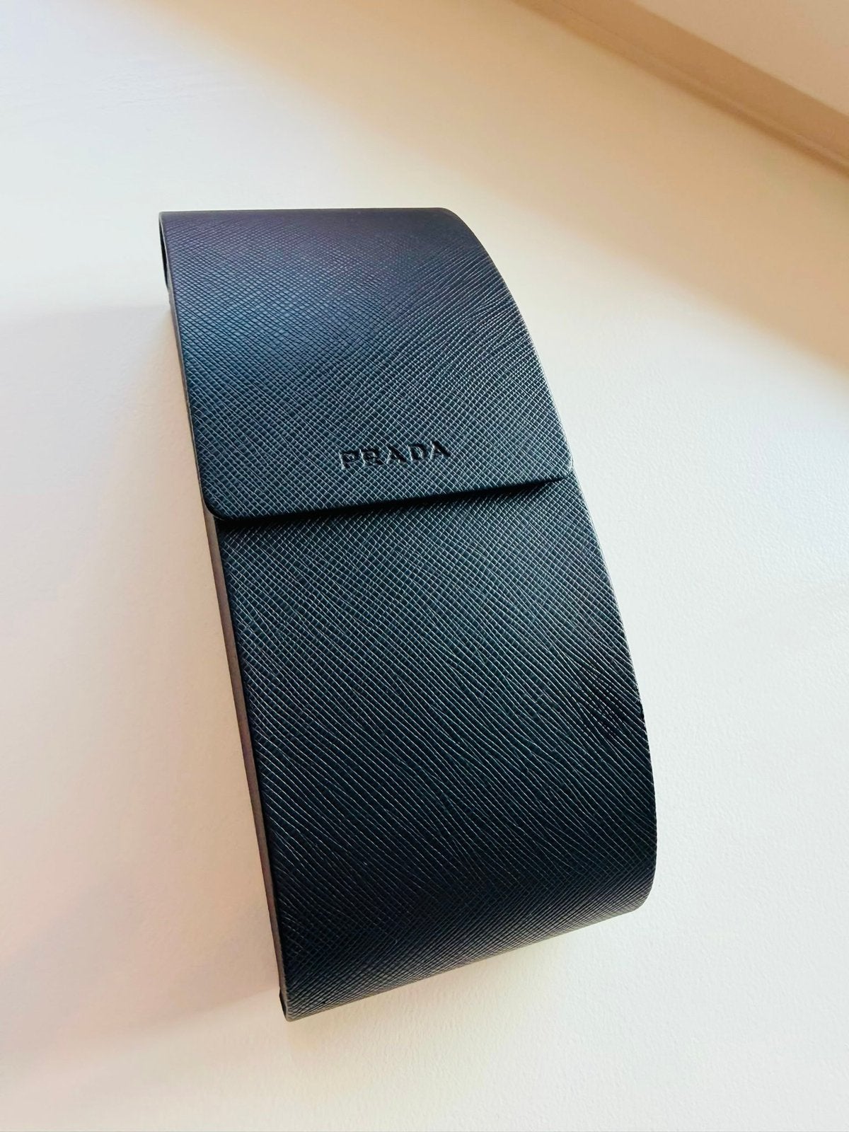 Prada zwarte brillenkoker brillendoos bril etui, Verzenden, Zo goed als nieuw, Zwart, Prada