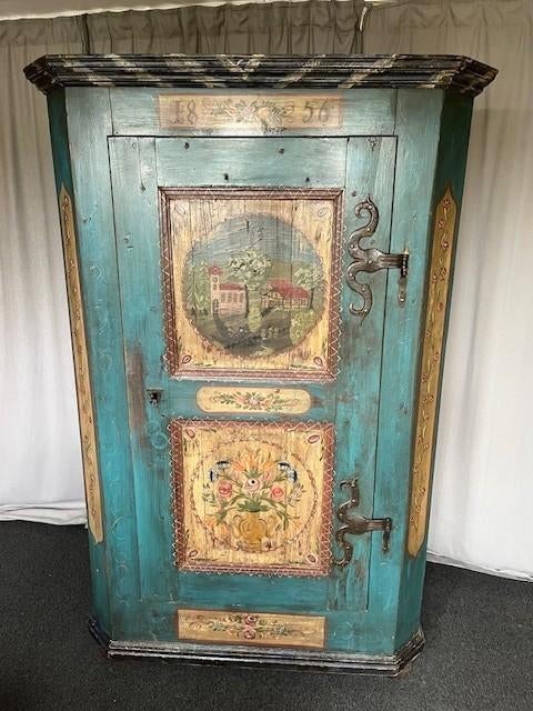 Handbeschilderde Oostenrijkse boerenkast, vintage/antiek, Ophalen