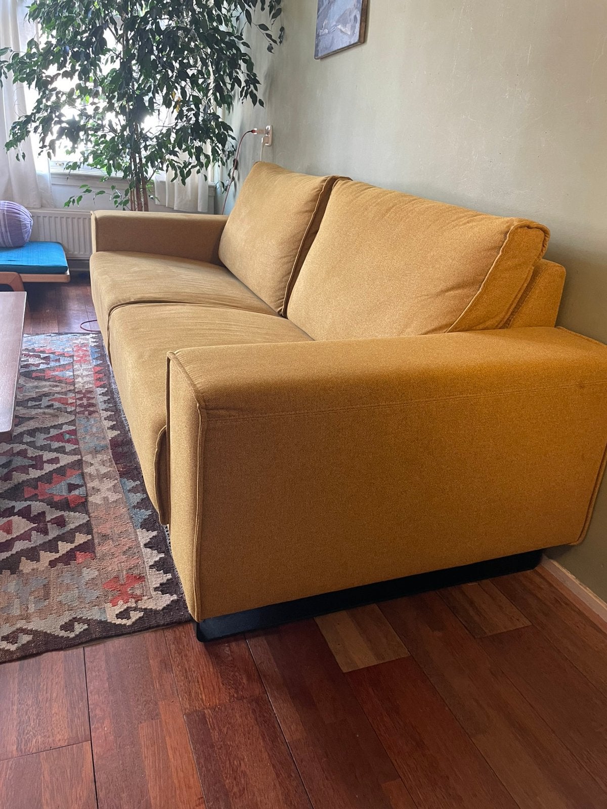 2.5/ 3 zits bank - ocre, Ophalen of Verzenden, Zo goed als nieuw, 75 tot 100 cm