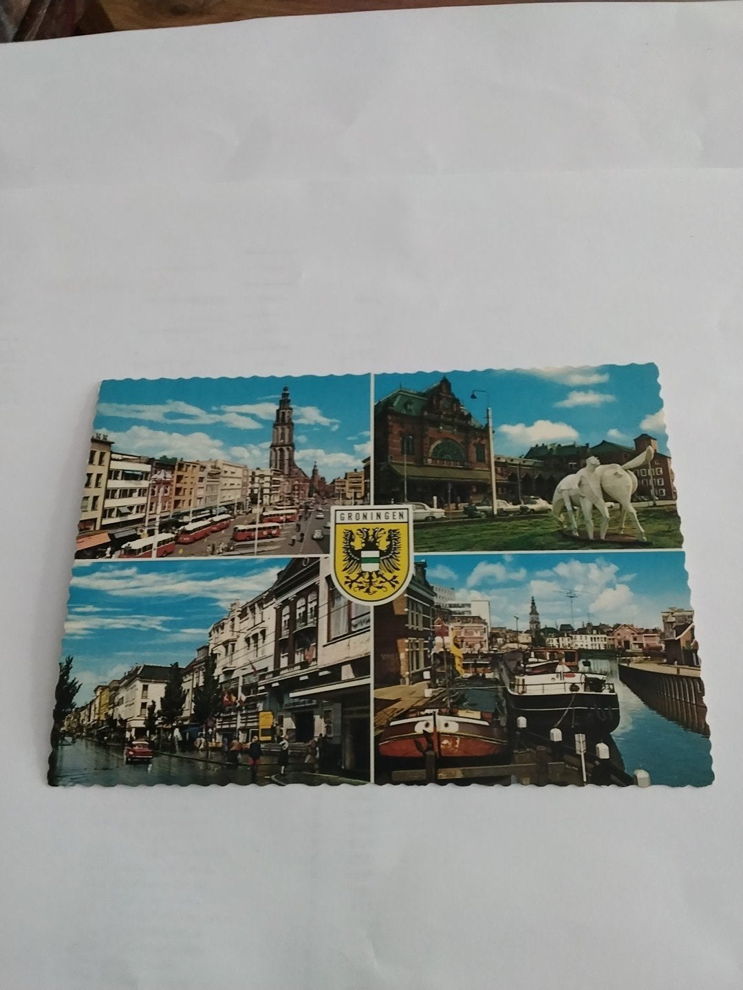 Oude ansichtkaart Groningen - Diverse stadsgezichten, Ophalen of Verzenden, 1960 tot 1980, Ongelopen, Groningen