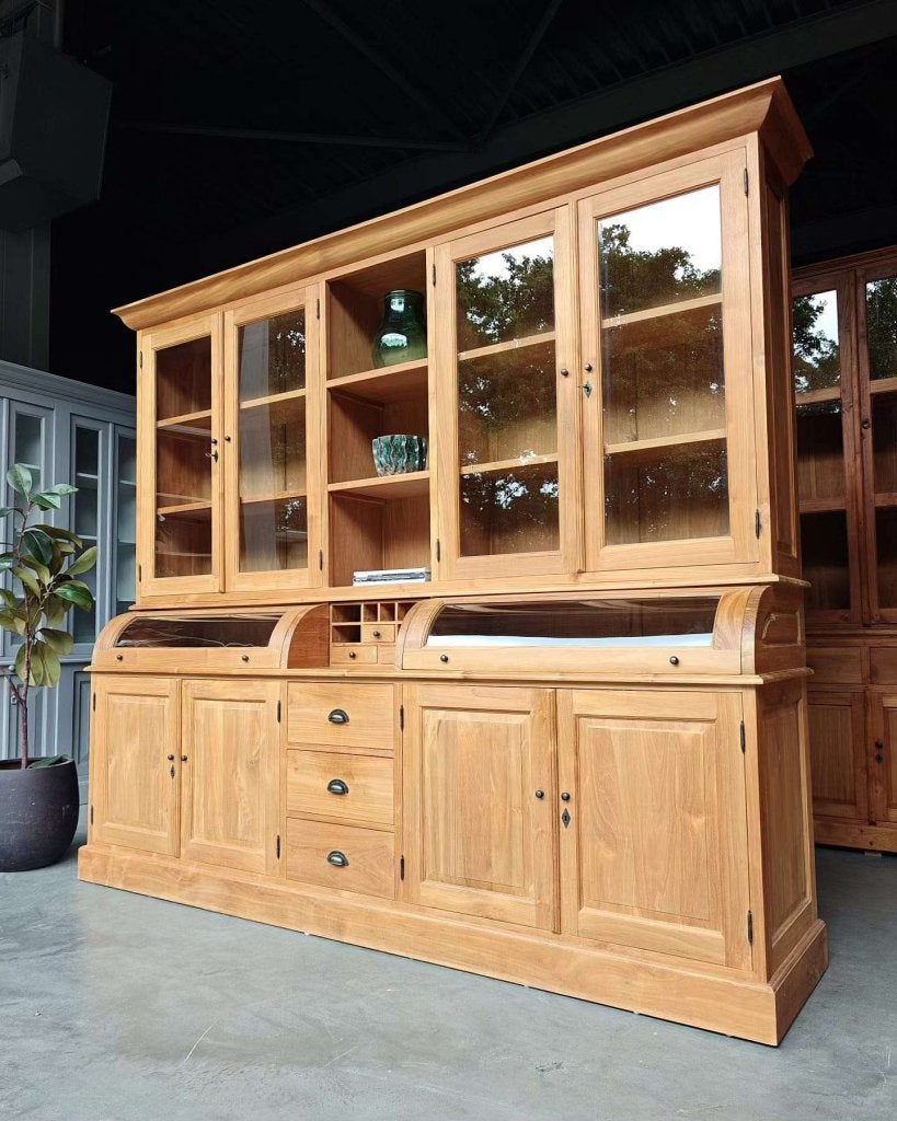 Grote grutterskast teakhout | Apothekerskast XXL #8828, Gebruikt, Met deur(en), -, 200 cm of meer