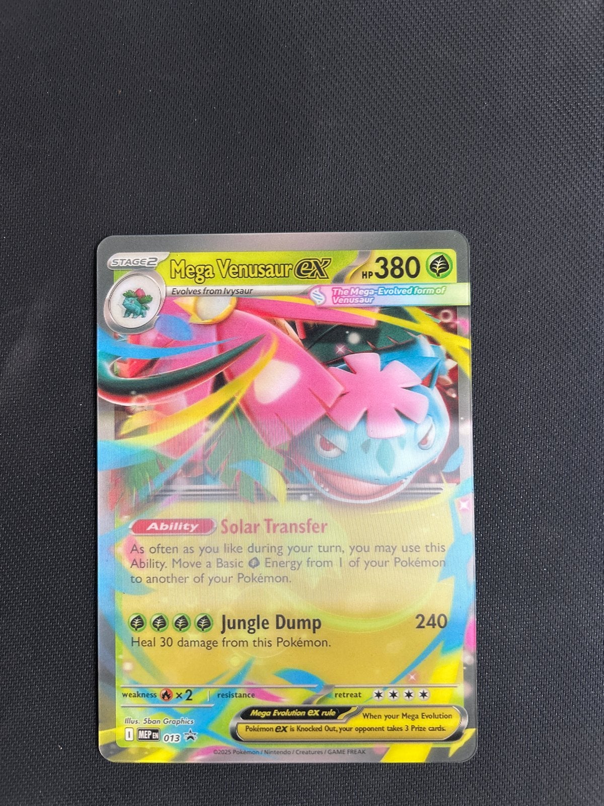Mega Venusaur EX Jumbo Kaart - Pokémon Kaart, Ophalen of Verzenden, Zo goed als nieuw, Losse kaart, Foil