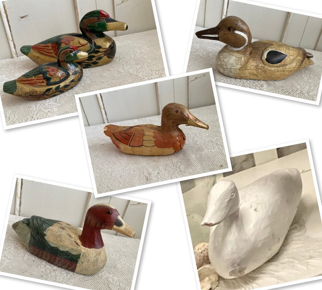 Brocante houten eenden - eendjes, Antiek en Kunst, Curiosa en Brocante, Ophalen