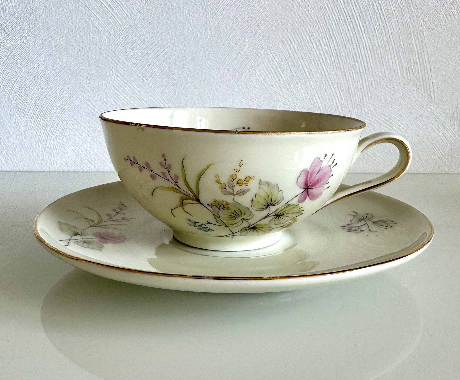 Vintage Porseleinen Kopservies (6+1) Heyne & Jungerhans, Ophalen of Verzenden