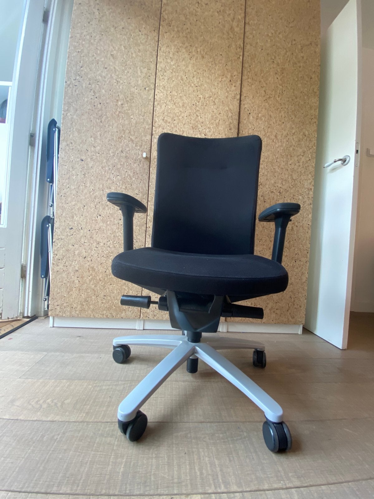 Bureaustoel afstelbaar, Ophalen, Gebruikt, Zwart, Stof