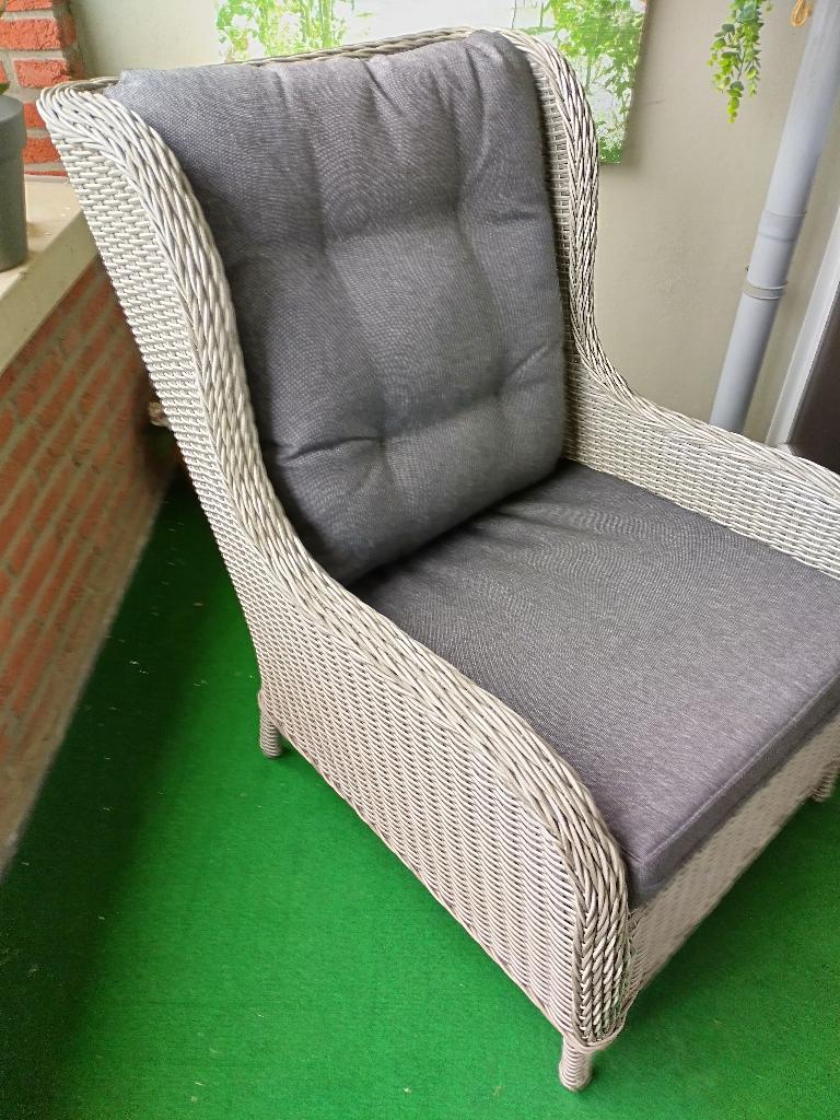 Grote lounge tuinstoel wicker, Ophalen, Zo goed als nieuw, Wicker