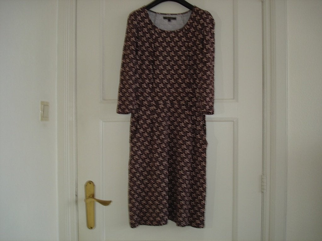 King Louie jurk maat M bruin, zwart en wit herfst '26, Kleding | Dames, Jurken, Maat 38/40 (M), Meerkleurig, Ophalen of Verzenden