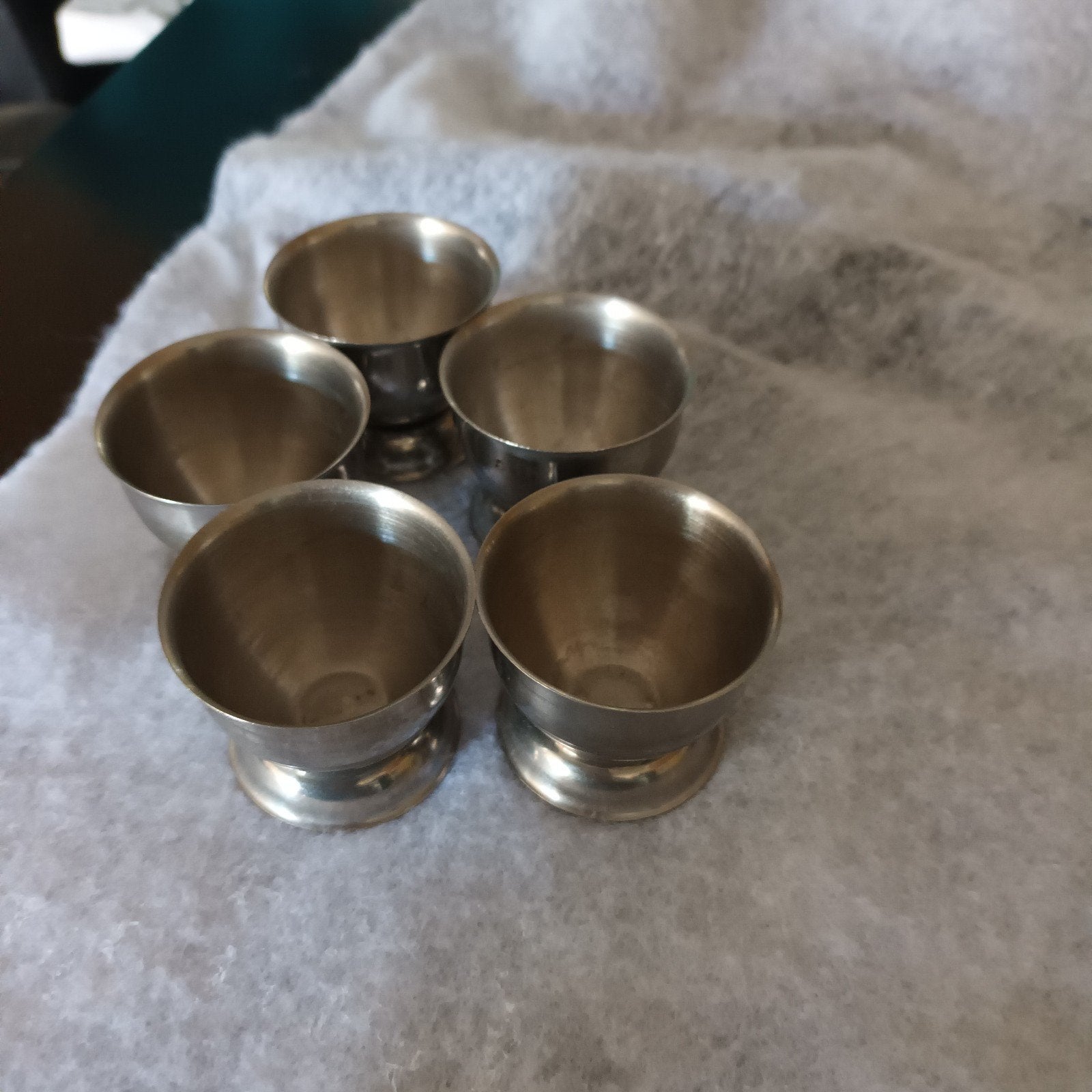 RVS Servies : Botervloot, Sauskom, Melkkannetjes, Eierdop, Ophalen of Verzenden, Gebruikt