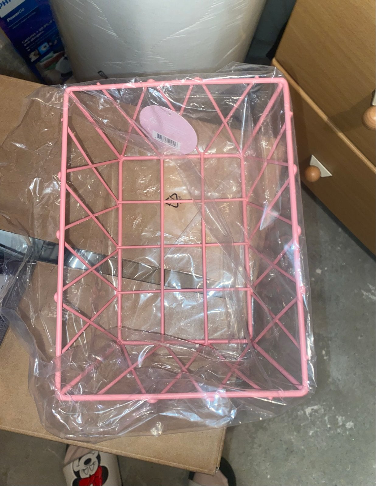 Nieuwe Roze Metalen Opbergmand - Rechthoekig, Mand, Nieuw, Ophalen of Verzenden, Metaal