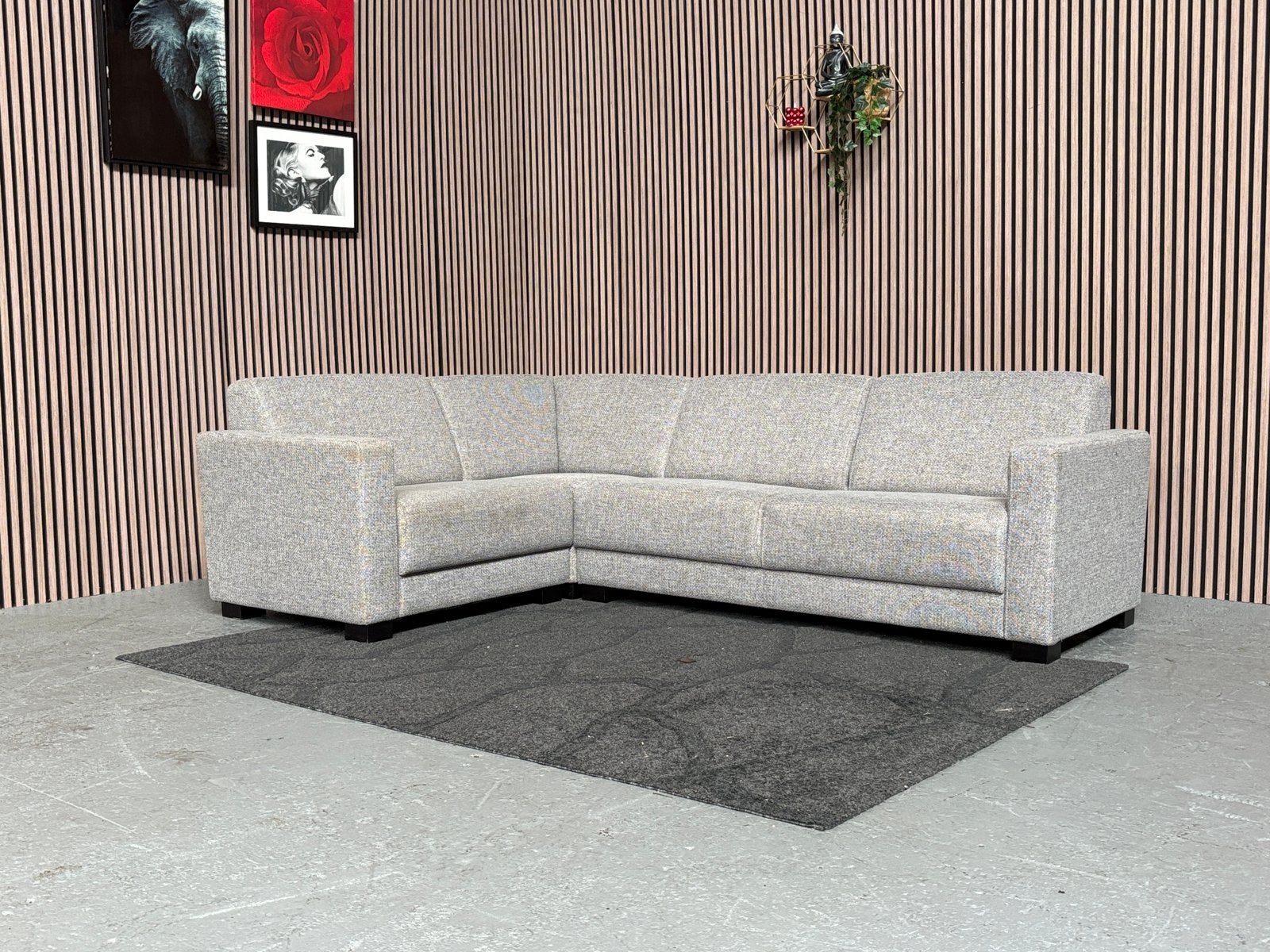 GRATIS LEVERING Hoekbank Grijs De Bommel 254X177 GEREINIGD