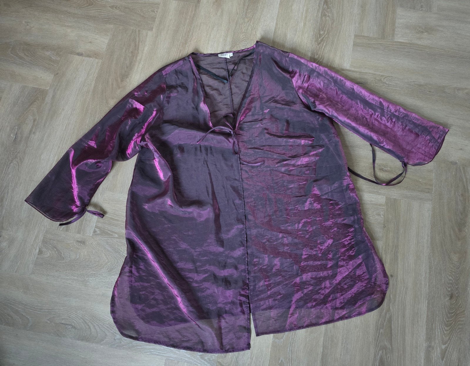 Paars/roze doorschijnende blouse More fashion maat L, Ophalen, Zo goed als nieuw, Roze