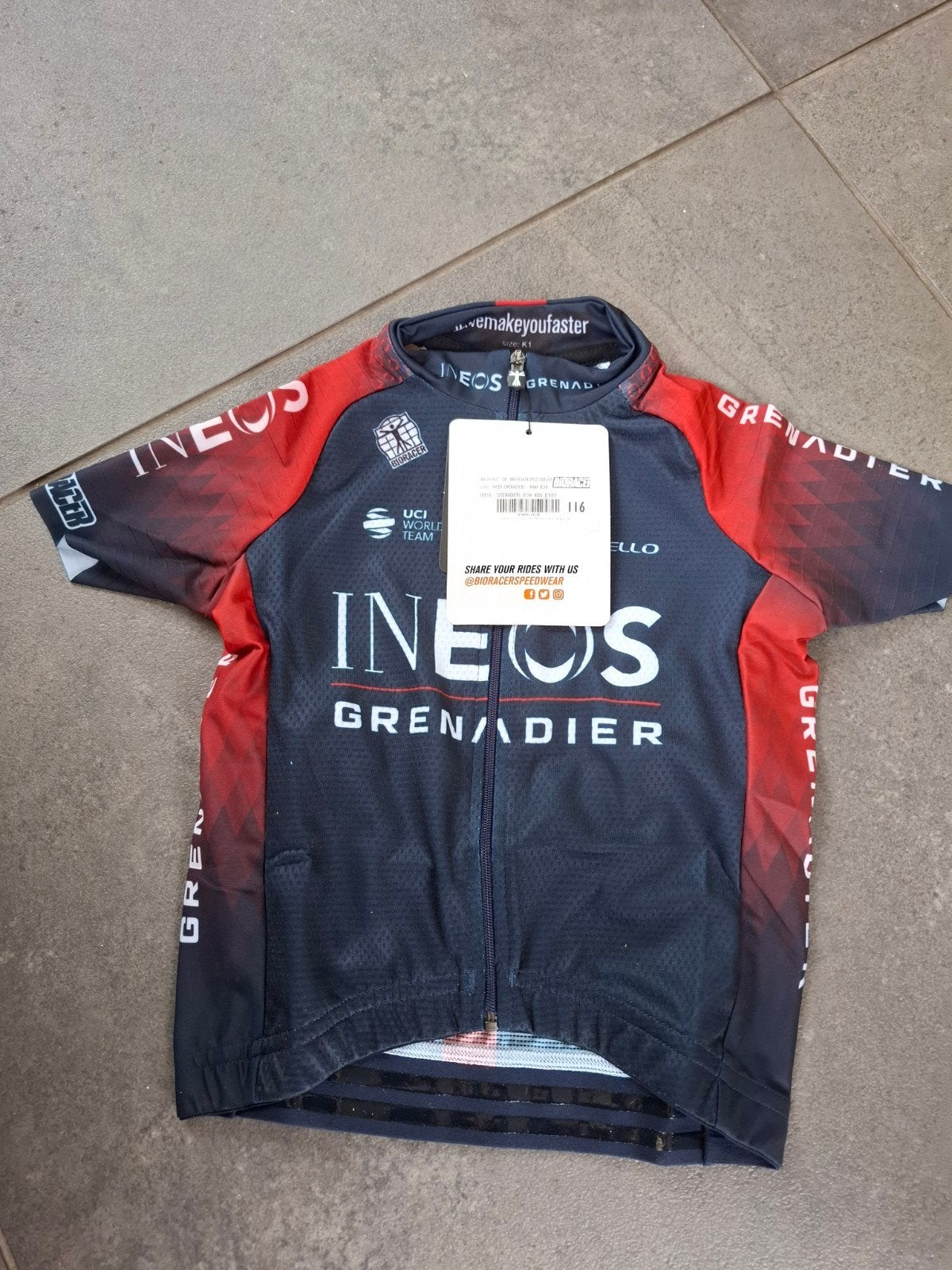 Wielershirt nieuw maat 116 kinderen, Fietsen en Brommers, Fietsaccessoires | Fietskleding, Ophalen of Verzenden, Nieuw, Kinderen
