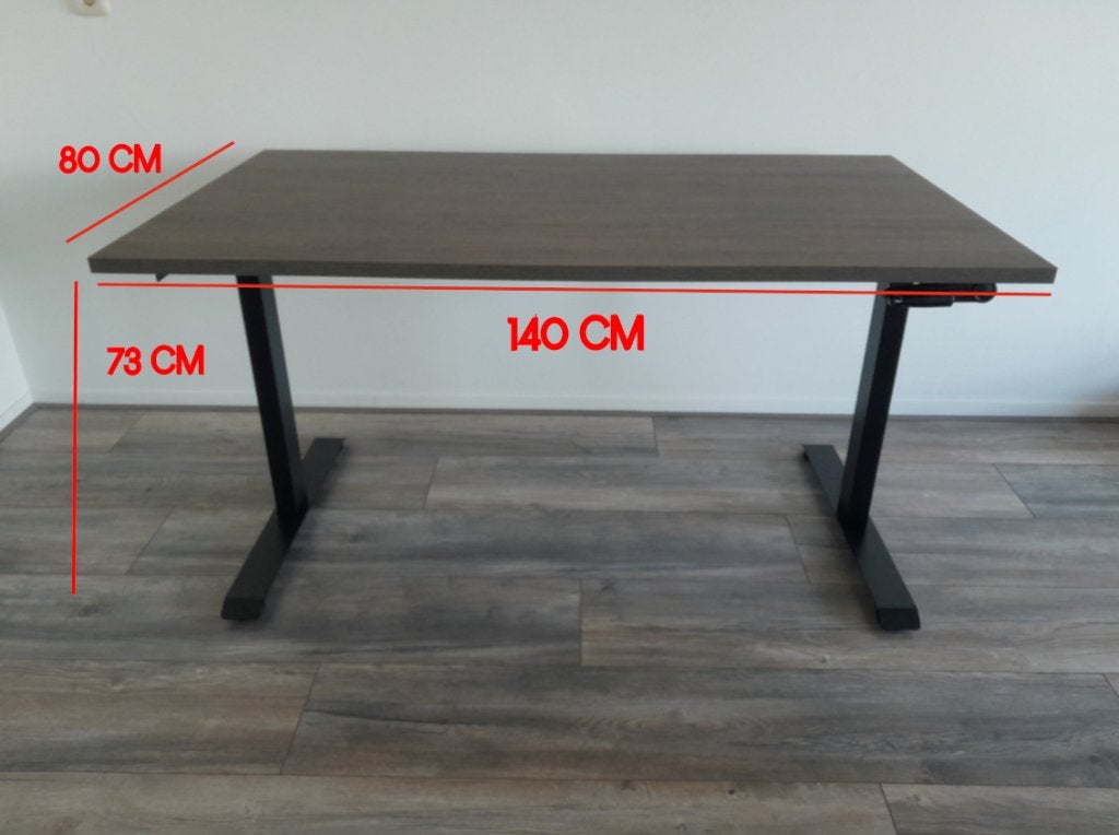 zit sta bureau 140 x 80 handmatig, Ophalen, Zit-sta bureau, Zo goed als nieuw, 140 cm