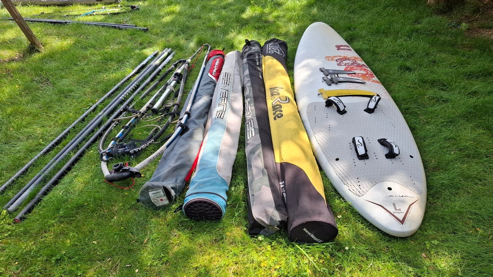 Hejfly DropInn L complete surfset, Watersport en Boten, Windsurfen, 250 tot 300 cm, Gebruikt, Met mast, 6.5 m² tot 8 m²