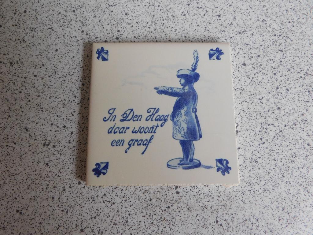 Sier of Wandtegel 7,5x7,5 cm. Jantje, Den Haag, Ophalen of Verzenden