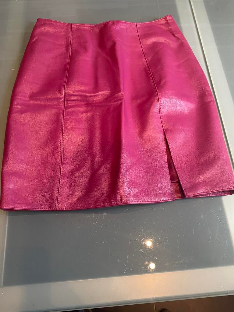 Sexy roze echt leren rokje, Ophalen of Verzenden, Zo goed als nieuw, Roze, Maat 34 (XS) of kleiner