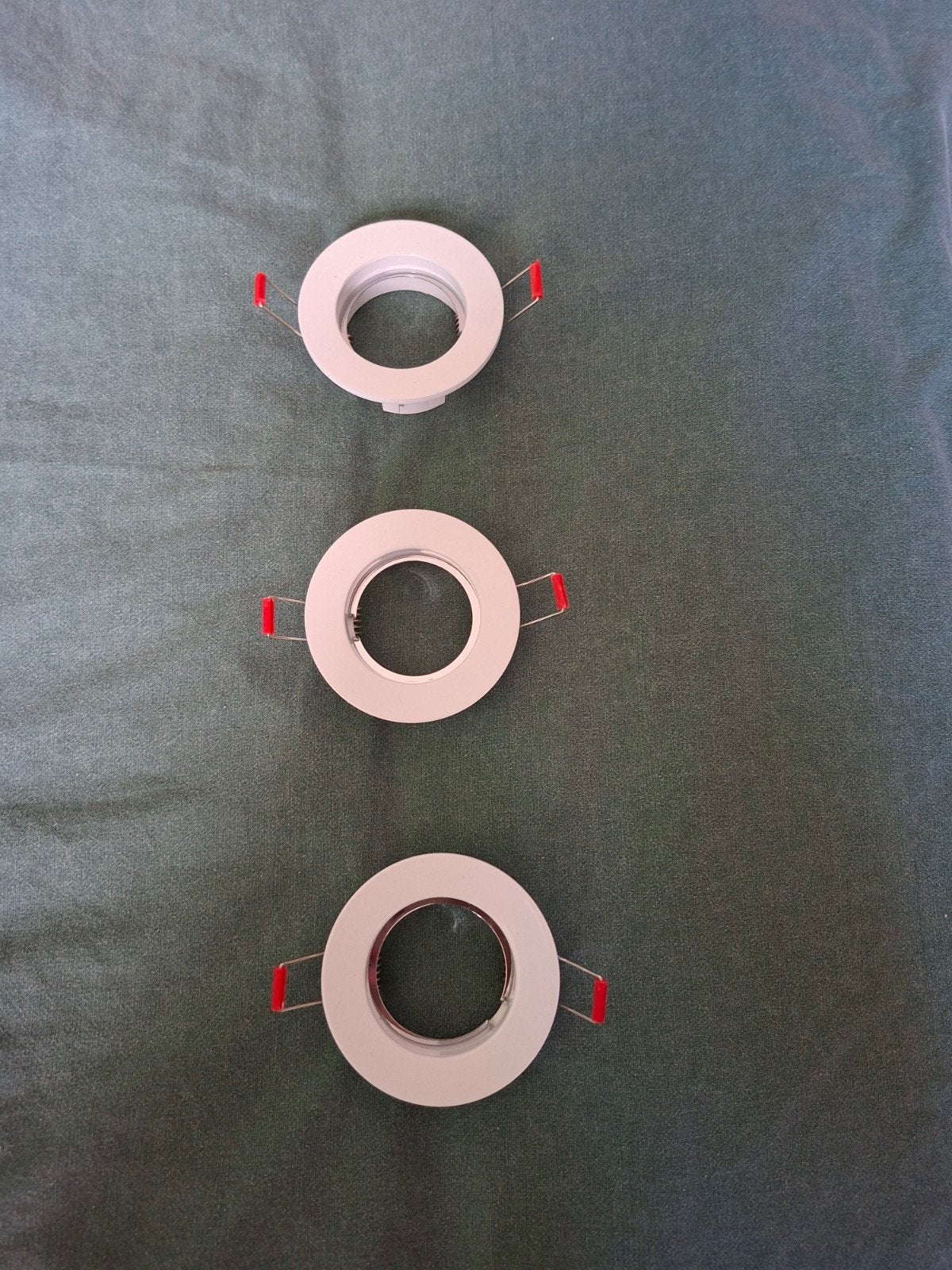3 witte GU10 inbouwspots, Geschikt voor plafondmontage, Kunststof, GU10, Nieuw