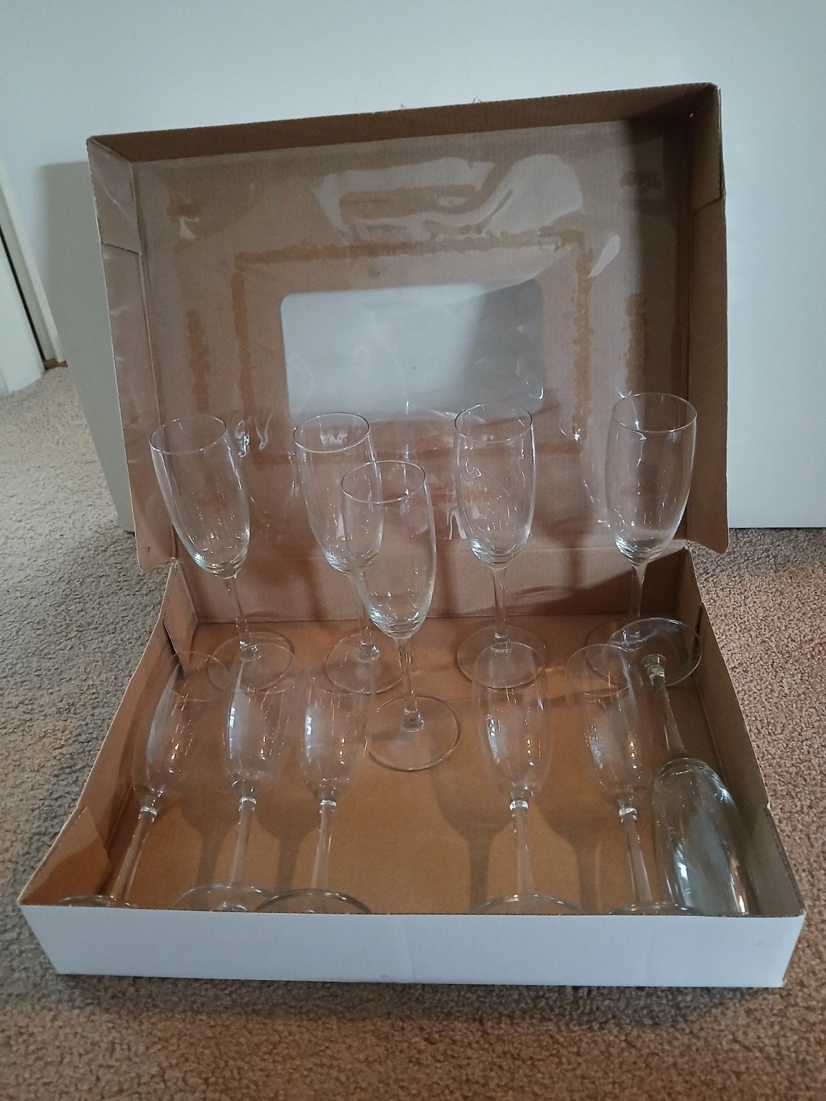 11 Nieuwe Champagne glazen, Ophalen, Nieuw, Glas, Wit