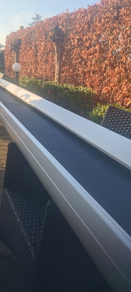 Prachtig mooi elektrische zonnescherm 5 x 3 meter antraciet, Ophalen, 450 cm of meer, Elektrisch, Zo goed als nieuw