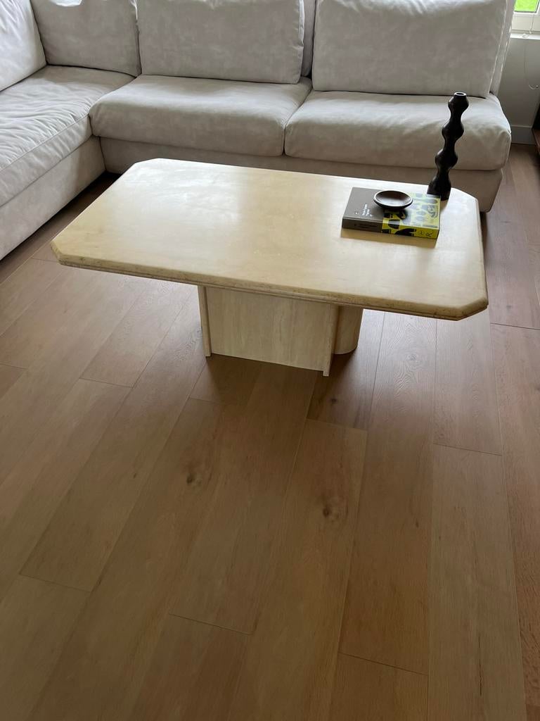 Travertin salontafel met unieke poot, Ophalen