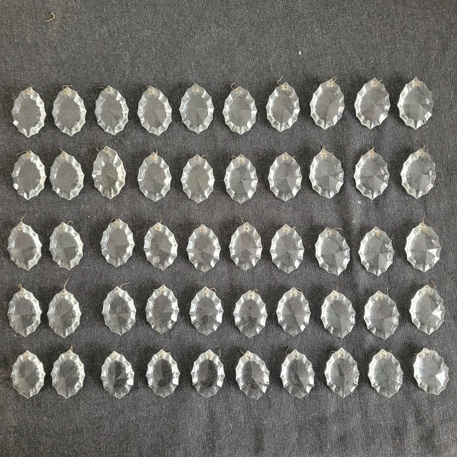 50 pegels druppels diamant onderdelen kroonluchter, Ophalen of Verzenden, Gebruikt, Glas