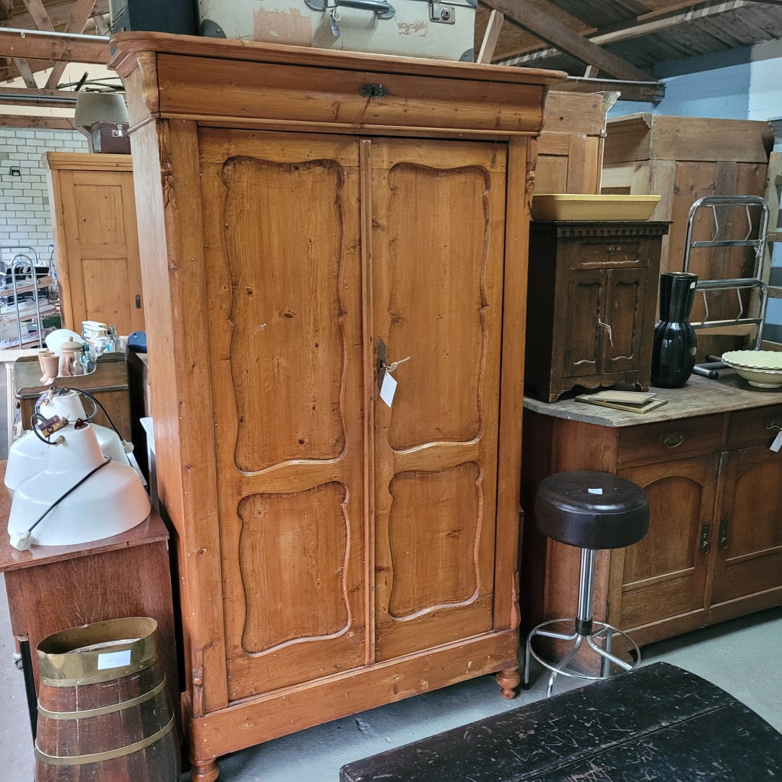 Brocante oude biedermeierkast servieskast meidenkast, Ophalen