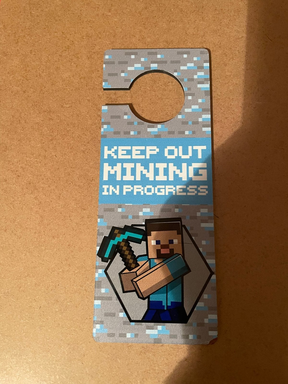 Minecraft Deurhanger - Keep Out Mining In Progress, Ophalen of Verzenden, Zo goed als nieuw