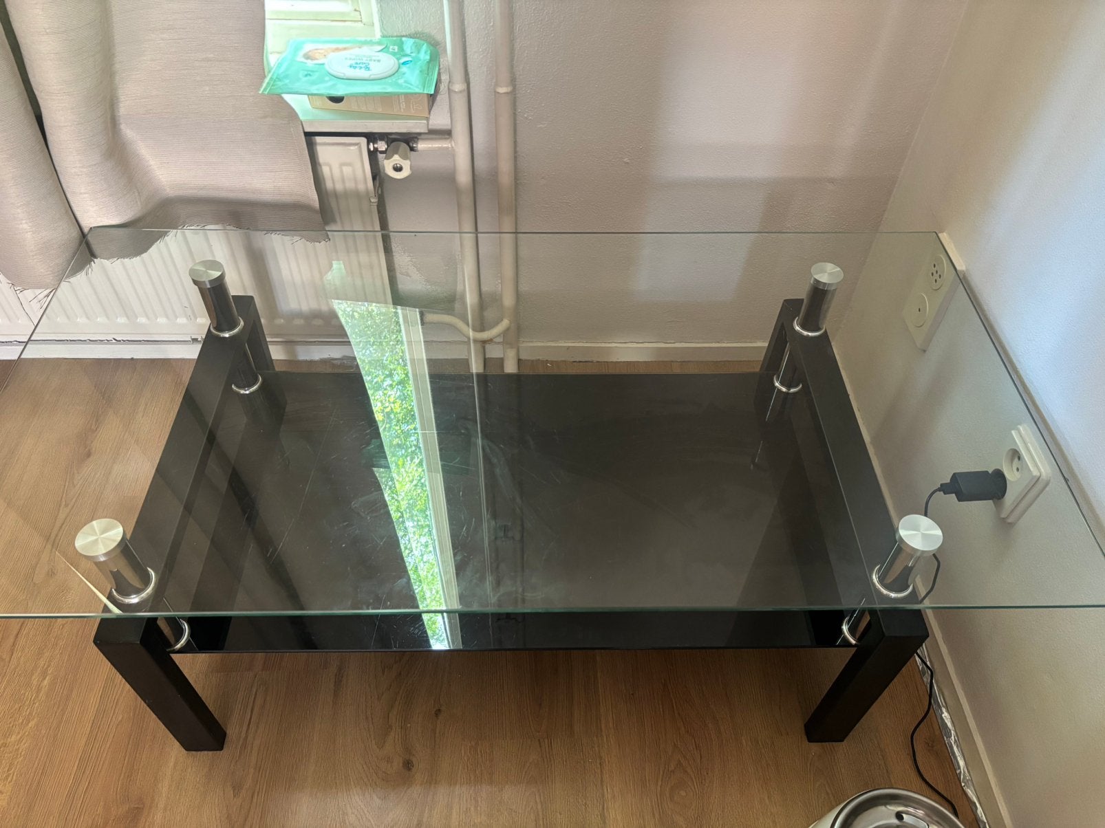 Glazen salon tafel, Ophalen, 50 – 75, 50 tot 100 cm, 100 tot 150 cm