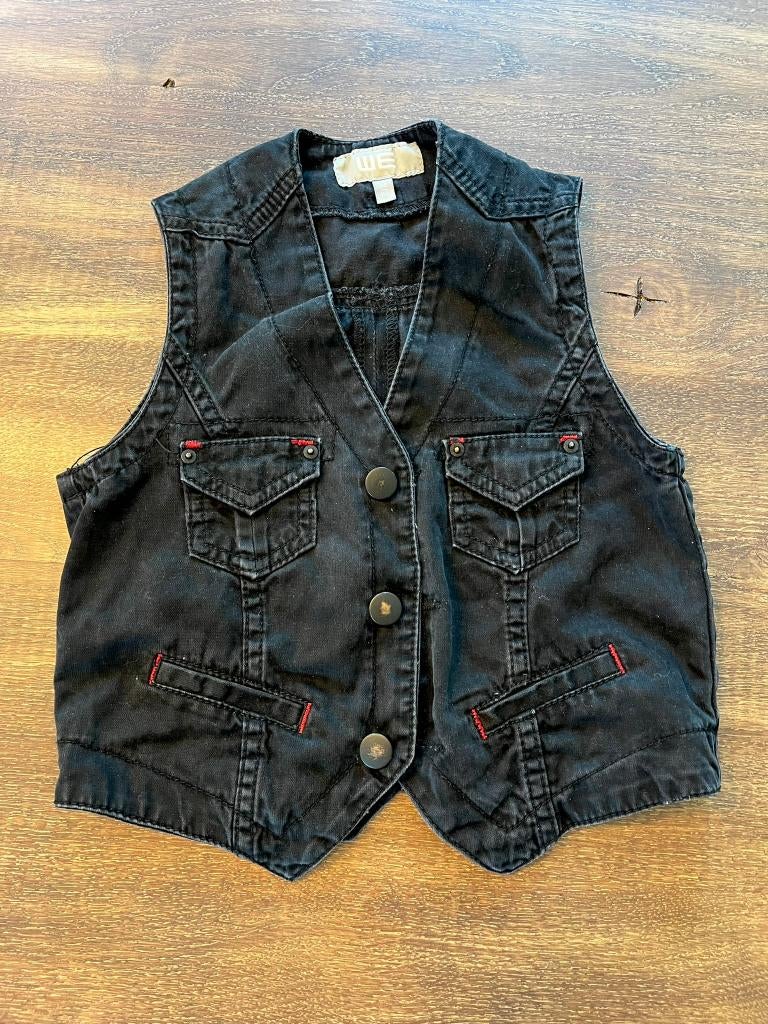 Stoer zwart gilet maat 98/104, Ophalen, Zo goed als nieuw, Jongen, Overige typen