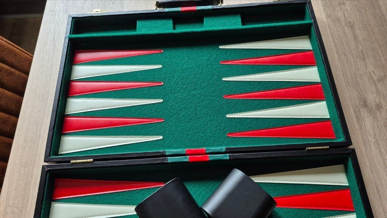 Luxe Backgammon Spel - Zo Goed als Nieuw, Een of twee spelers, Ophalen of Verzenden, Zo goed als nieuw, Onbekend