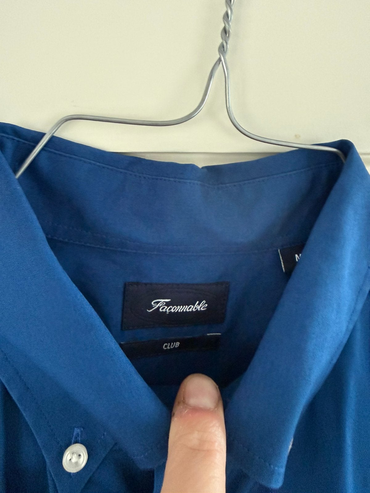 Shirt, Faconnable France, mt medium. Nieuwstaat, Verzenden, Zo goed als nieuw, Blauw, Halswijdte 39/40 (M)