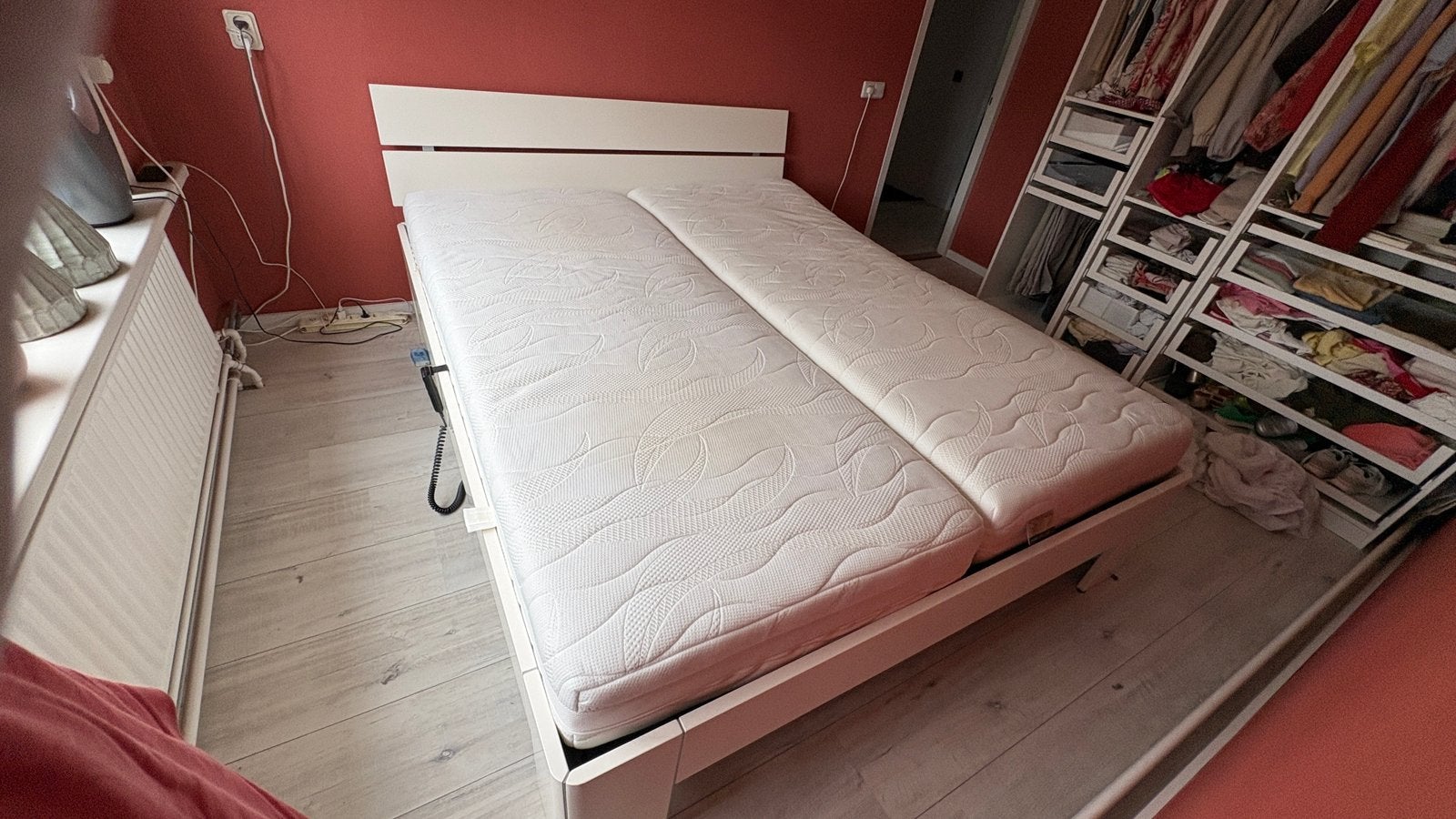 Tweepersoonsbed, Huis en Inrichting, Ophalen, Gebruikt, Wit, Tweepersoons