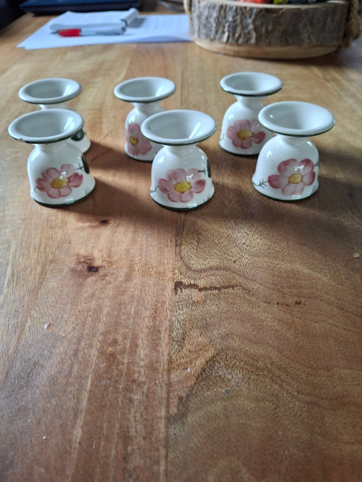 Villeroy & Boch Wild Rose eierdopjes (6 stuks), Gebruikt, Klassiek, Ophalen of Verzenden, Porselein
