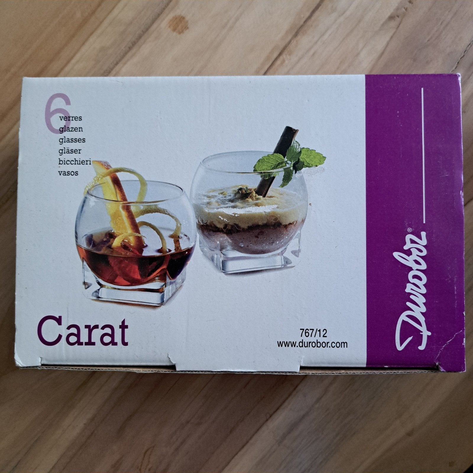 Durobor Carat Glazen - Set van 6 (12 cl), Glas of Glazen, Overige merken, Nieuw, Ophalen of Verzenden