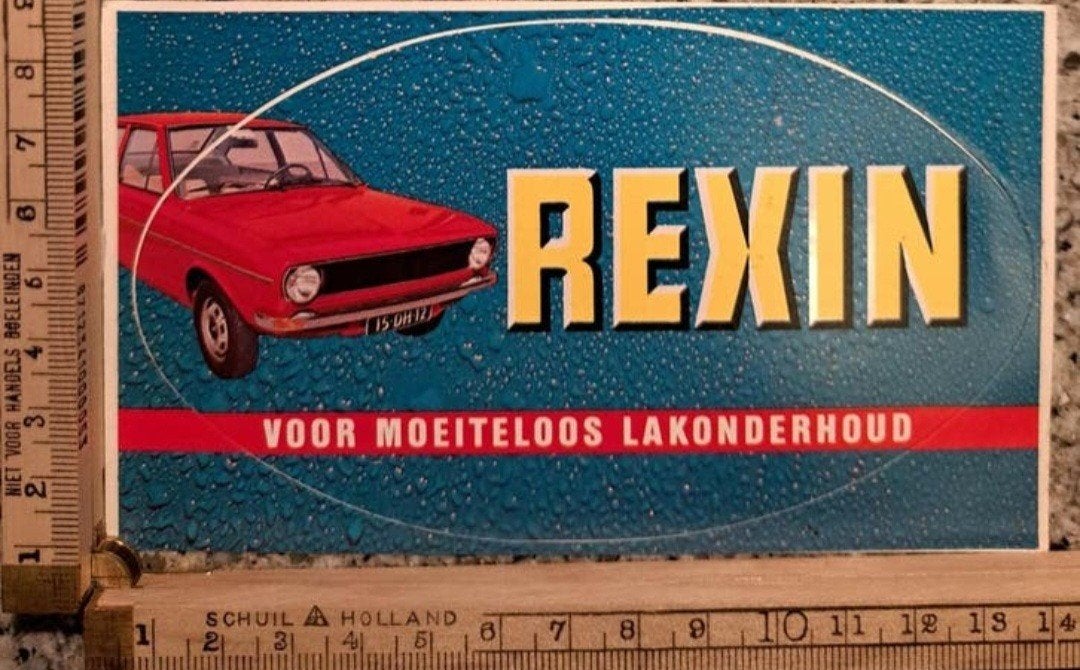 Vintage sticker Rexin voor moeiteloos lak onderhoud Polo, Ophalen of Verzenden, Zo goed als nieuw